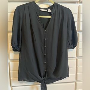 Chico’s black tie front blouse